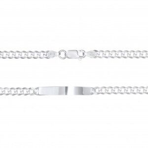 WOMEN 925 SILVER CURB CHAIN ID BRACELET 7" INCHES